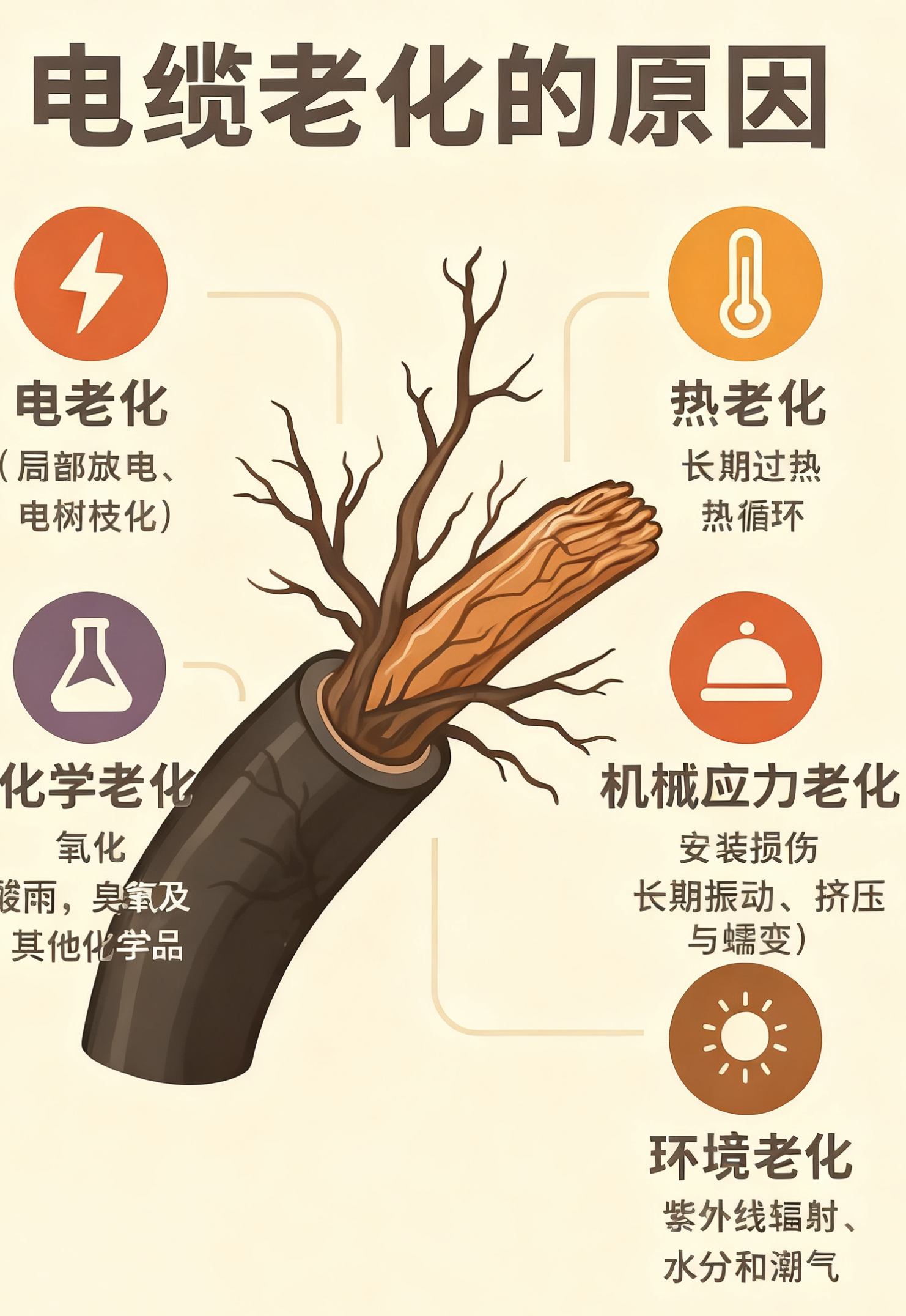 电缆绝缘层为什么会老化？五个最常见的原因