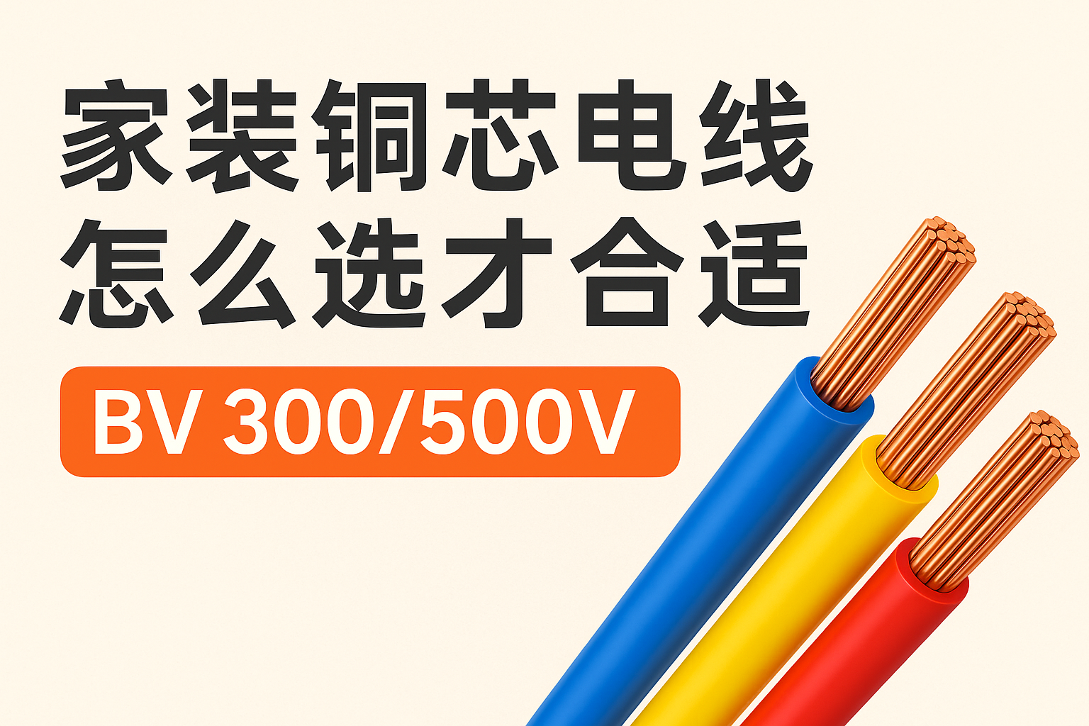 家装铜芯电线怎么选才相宜 BV 300/500V ？
