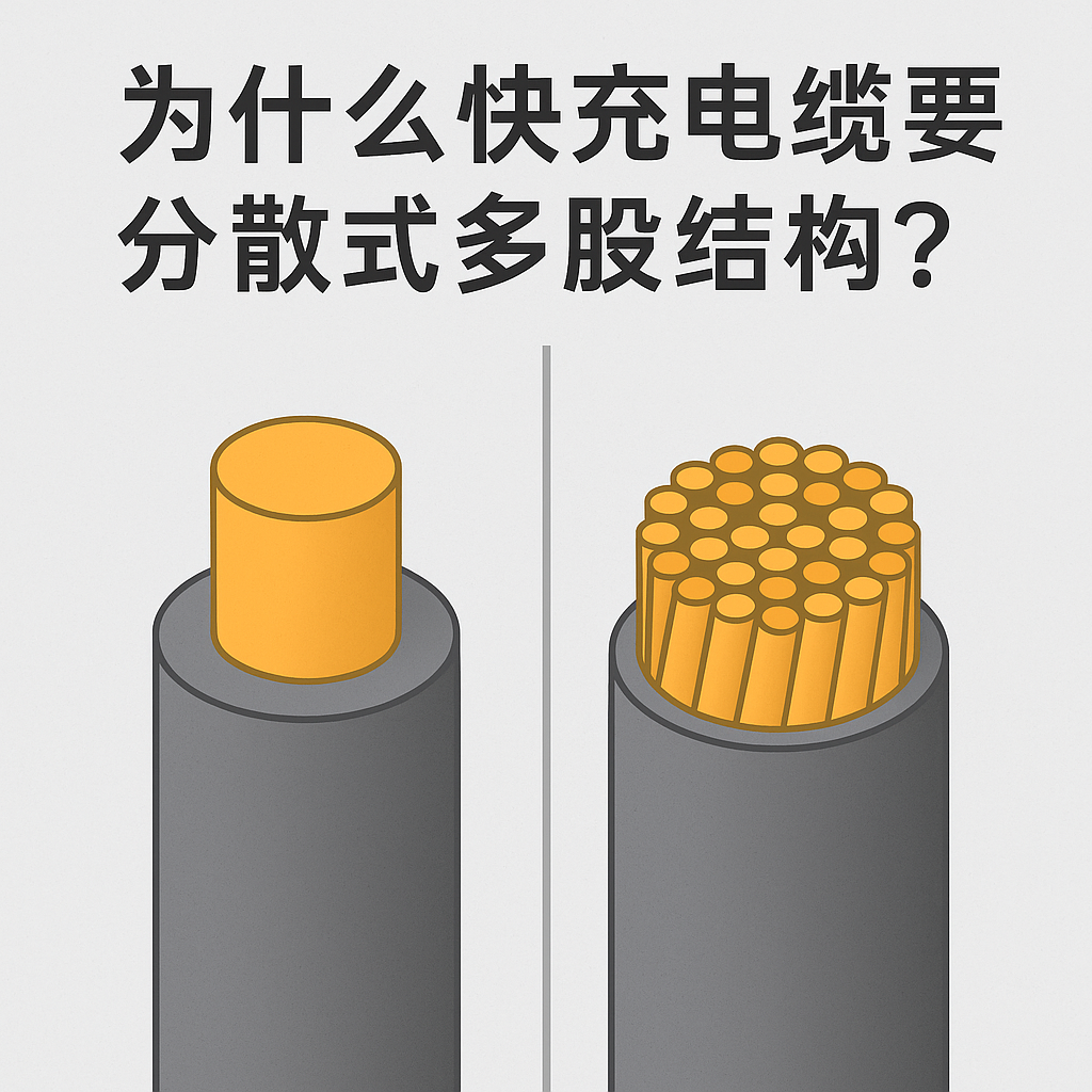 为什么快充电缆要选取分散式多股结构？主题原因其实有 5 个